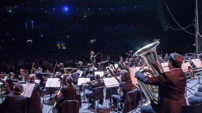 La Film Symphony Orchestra, en la plaza de toros de Las Ventas durante la gira de 2014.