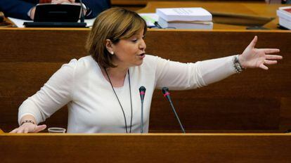 Bonig, este jueves, durante la sesión de control al Gobierno en las Cortes Valencianas.