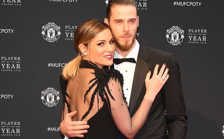 Edurne y David de Gea, en una cena de gala del Manchester United celebrada el 1 de mayo de 2018 en la ciudad inglesa.