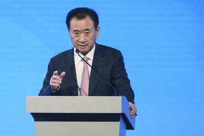 Wang Jianlin, dueño de Wanda, el lunes en el homenaje de Hollywood a su figura.