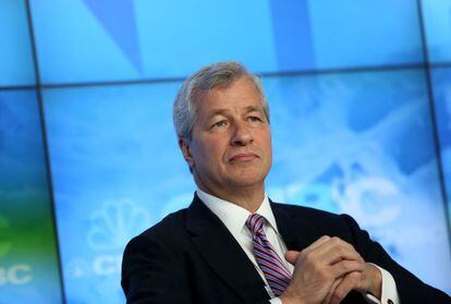 Jamie Dimon, consejero delegado de JP Morgan, durante su intervenci&oacute;n en Davos.