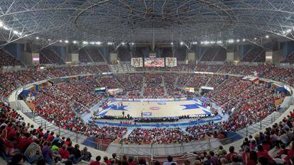 Panor&aacute;mica del interior del pabell&oacute;n Fernando Buesa Arena de Vitoria, donde se celebra desde hoy la Copa del Rey de Baloncesto