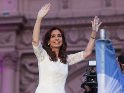 Cristina Fernández durante el acto de despedida. / RICARDO CEPPI