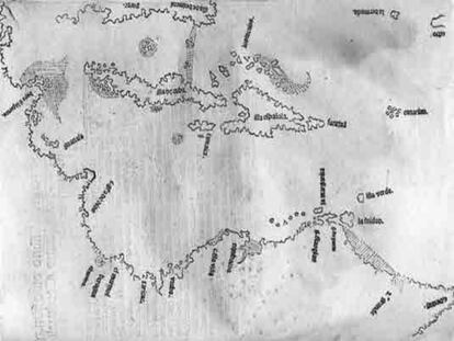 Primer mapa del Caribe (1514), del obispo Fonseca.