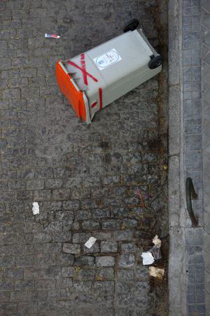 Suciedad en las calles tras las fiestas de la Paloma.