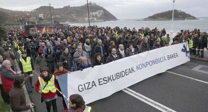 Manifestaci&oacute;n contra las detenciones de abogados de presos etarras.