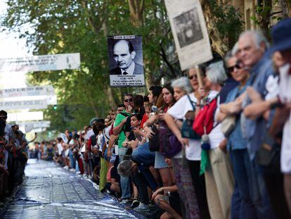 Marcha en Buenos Aires en conmemoración de las víctimas del golpe de Estado, el 24 de marzo 2024.