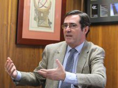 Antonio Garamendi, presidente de Cepyme y candidato a la presidencia de CEOE en un momento de la entrevista con Cinco D&iacute;as.