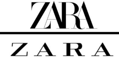 Arriba, el logo nuevo de Zara. Abajo, el usado desde 2010.