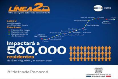 FCC se adjudicó la construcción de la línea 2 del Metro de Panamá por 1.650 millones de euros. La obra contará con 16 estaciones y 21 kilómetros de vía elevada, conectando las estaciones desde el distrito de San Miguelito hasta el sector de la 24 de diciembre. El proyecto beneficiará aproximadamente a medio millón de personas del sector Este de Panamá.