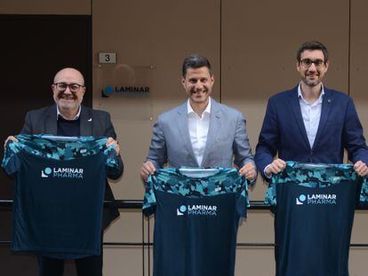 Desde la izquierda, Pablo Escribá, Othman Ktiri y Yannik Erhart, accionistas de Laminar Pharma.