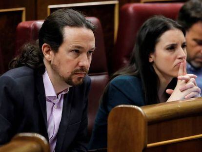 Pablo Iglesias e Irene Montero, en el Congreso en una imagen de archivo.