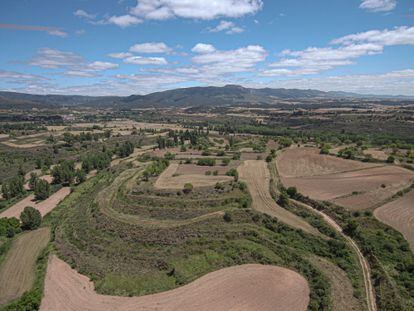 Foto aérea del cerro del Milagro, en Poza de la Sal