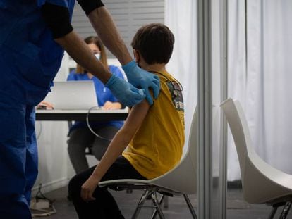Vacunación infantil, en Barcelona. 
