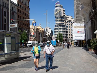La Gran Vía de Madrid, el 11 de junio.