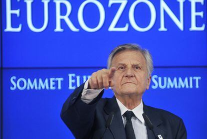 El presidente del BCE, Jean-Claude Trichet, en una rueda de prensa en Bruselas el pasado julio.