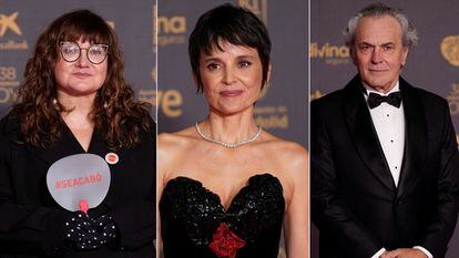 Isabel Coixet, Elena Anaya y José Coronado en la alfombra roja de los Premios Goya 2024