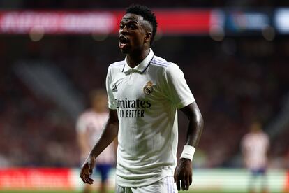 Vinicius en el derbi del domingo.