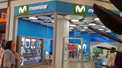 Una tienda de Movistar en Madrid. 