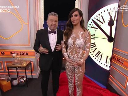 Alberto Chicote y Cristina Pedroche con su no vestido en Antena 3.