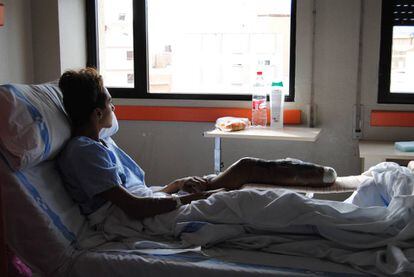 Soufian, en el hospital de Melilla, el pasado diciembre.