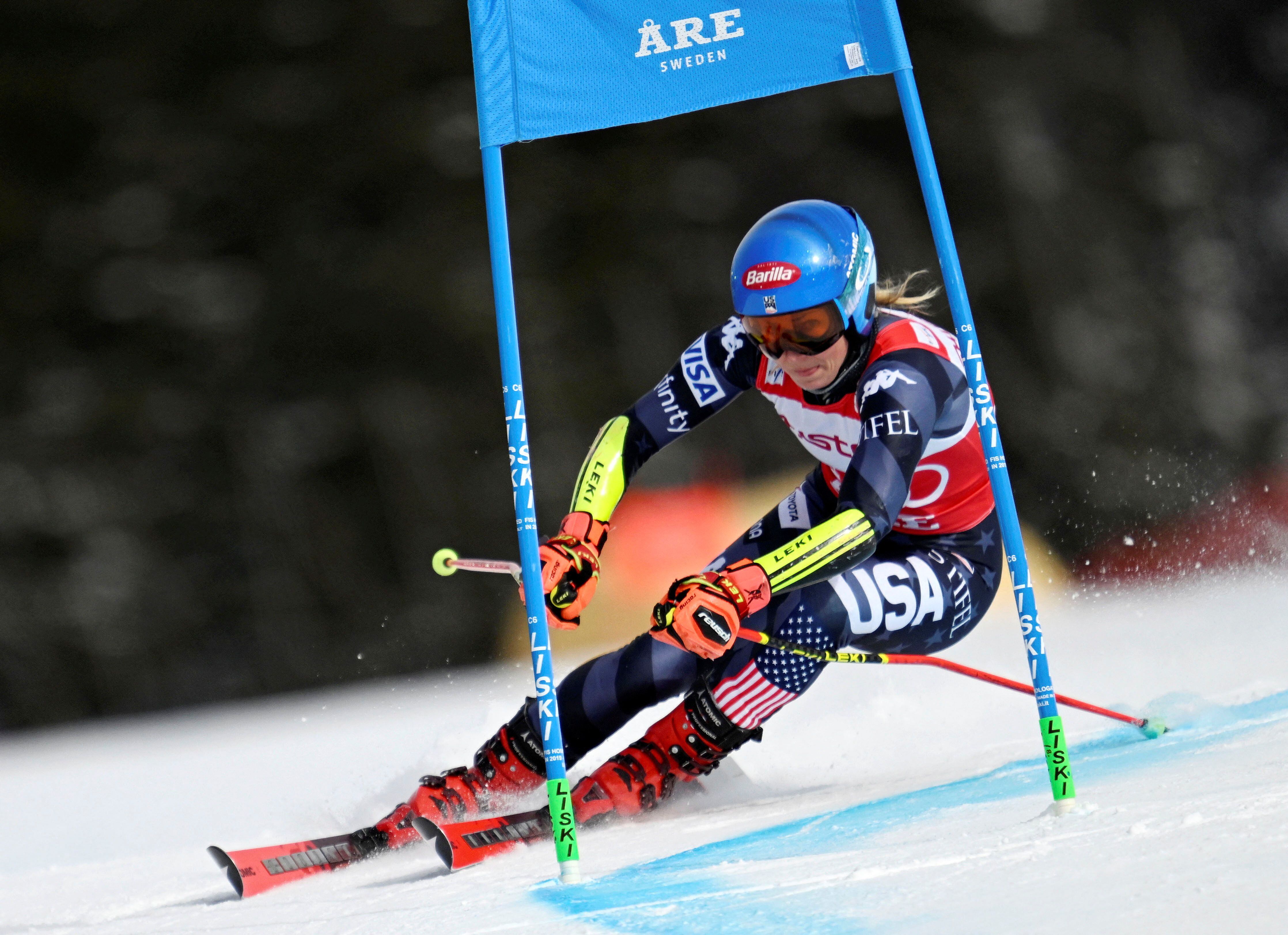 Mikaela Shiffrin, este viernes durante la copa mundial de esquí alpino.