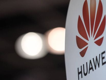 Una cartel de Huawei. 