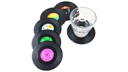 Posavasos en forma de vinilo.