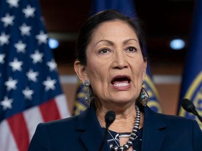 La congresista Deb Haaland, el 5 de marzo en el Capitolio.