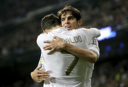 Kaká y Cristiano Ronaldo durante la temporada pasada