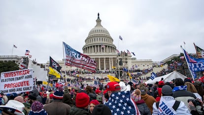 Asaltantes del Capitolio, en Washington, el 6 de enero de 2021.