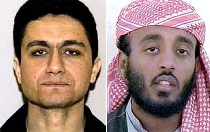 De izquierda a derecha, Mohamed Atta, el jefe de los pilotos suicidas, y Ramzi Binalshibh, coordinador del 11-S.