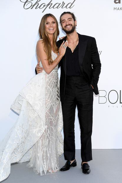 Heidi Klum y Tom Kaulit. La modelo apostó por un diseño blanco de Zuhair Murad.