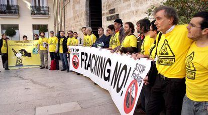 Protestas en Castell&oacute;n contra el fracking. 