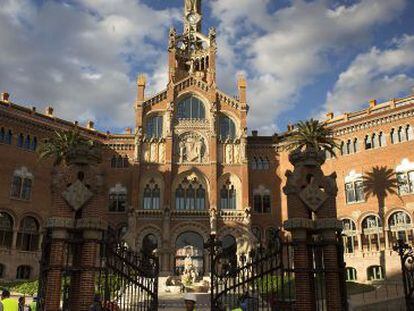 Fa&ccedil;ana principal de l&#039;hospital de Sant Pau, a Barcelona.