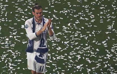 Gareth Bale en la fiesta del Real Madrid.