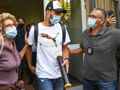 Luis Suárez, tras el examen en Perugia (Italia).