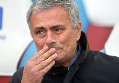 Mourinho, en el partido ante el West Ham.