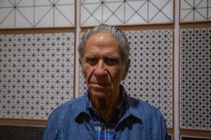 Eduardo Terrazas en la exposición 'Equilibrio múltiple. Obras y proyectos (1968-2023)', en el Palacio de Bellas Artes.