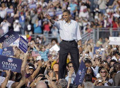 El candidato demócrata, Barack Obama, en un acto de campaña en Henderson, Nevada