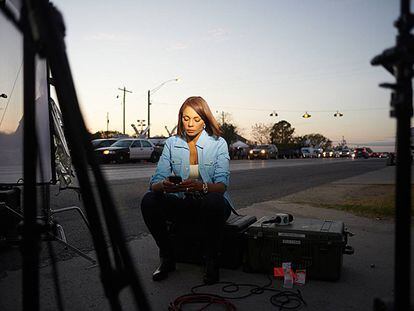 Illia Calderón esta semana en la cobertura de la matanza en la iglesia de Texas.