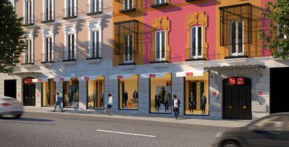 Recreación de la futura tienda de Uniqlo en Madrid.