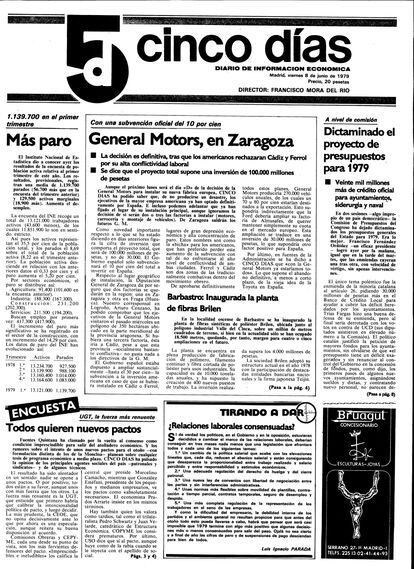 1979: objetivo de las multinacionales.	La apertura de la economía española vuelve a ser objetivo de las grandes multinacionales. La industria automovilística echa una profunda raíz en España, que se convertiría en uno de los primeros fabricantes del mundo en las décadas siguientes. General Motors llega a Zaragoza.