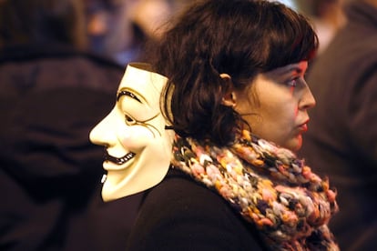 Manifestación convocada por los sindicatos, que ha partido de la plaza de Cibeles de la capital.