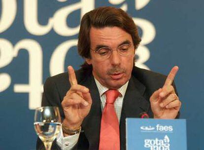 José María Aznar, durante la presentación de un libro de la FAES el pasado 4 de octubre.