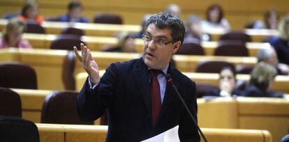 El ministro de Energía, Álvaro Nadal, hoy en la sesión de control del Senado.