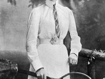 La jugadora de tenis Charlotte Copper, en 1908.