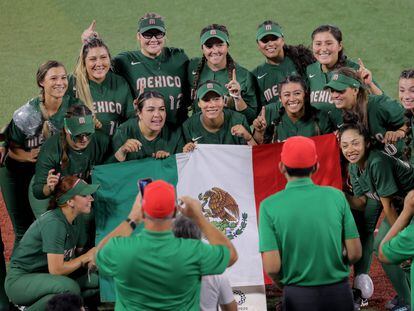 Las jugadoras del equipo de sóftbol de México, durante los Juegos Olímpicos.