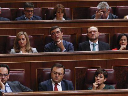 Bancada del PSOE en el Congreso.