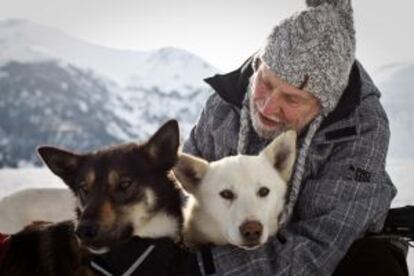 Perros de tiro en la estación de Vallnord, Andorra